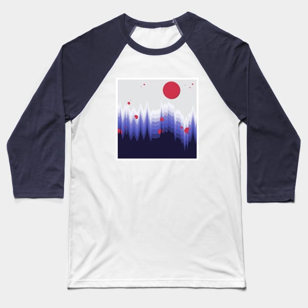 Minimalist abstract landscape design Baseball T-Shirt by Liam Warr